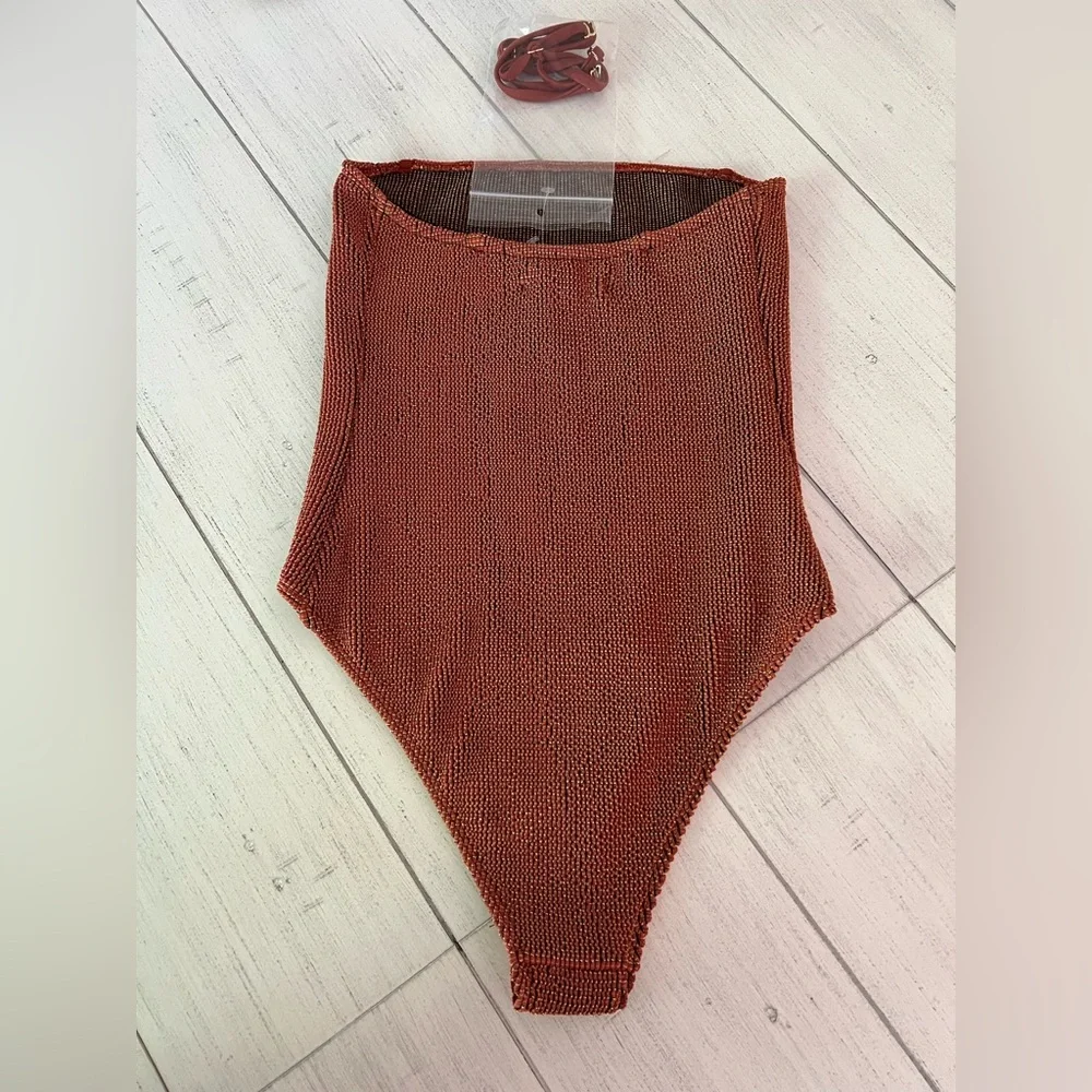 New Beach Riot Crinkle One-Piece Swimsuit NWOT Sparkly Size S